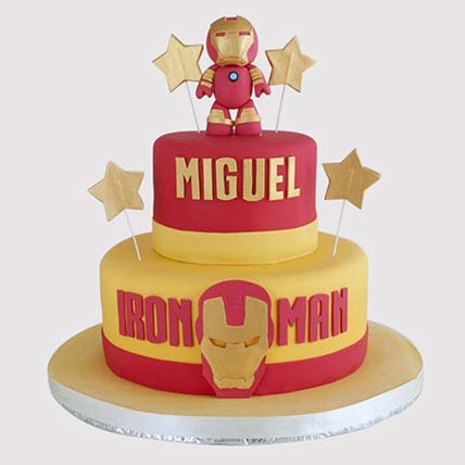 Designer Iron Man Butterscotch Cake