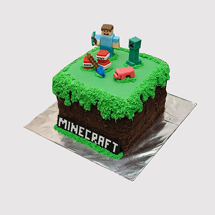 Designer Minecraft Themed Butterscotch Cake