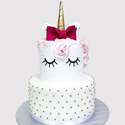 Elegant Unicorn Layered Butterscotch Cake