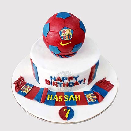FC Barcelona Theme Vanilla Cake