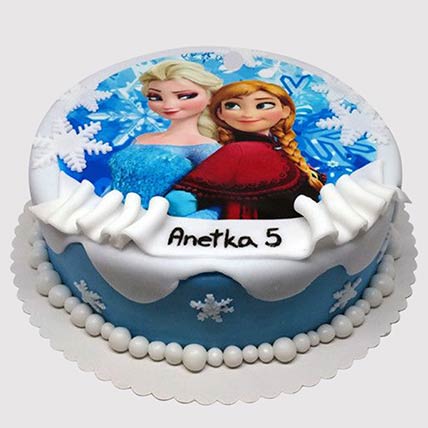 Frozen Elsa and Anna Butterscotch Cake