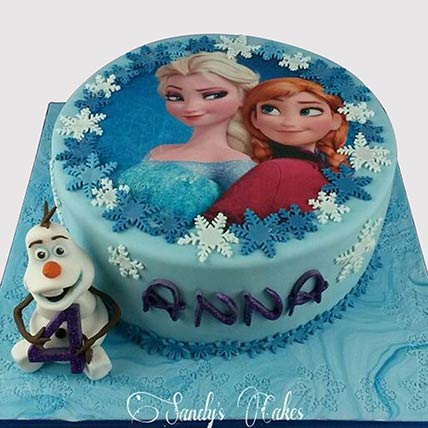 Frozen Theme Fondant Black Forest Cake
