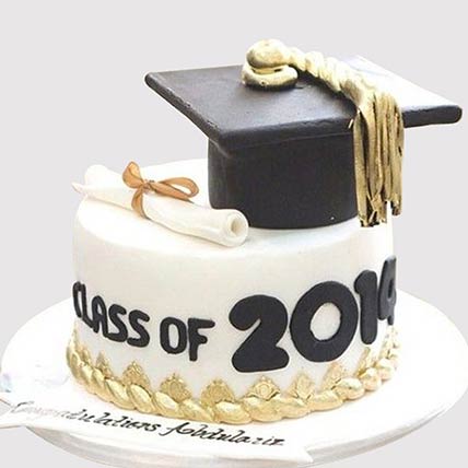Graduation Party Fondant Vanilla Cake