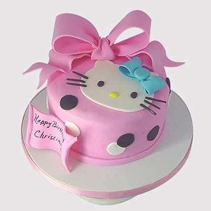 Hello Kitty Bow Butterscotch Cake