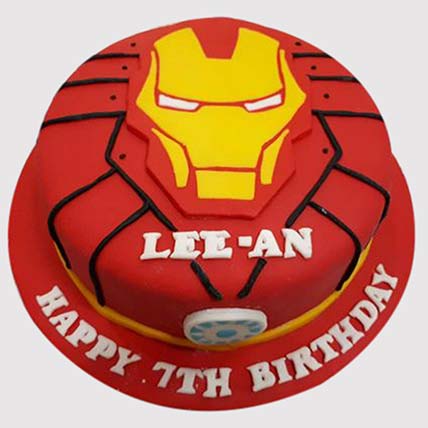 Iron Man Special Logo Vanilla Cake