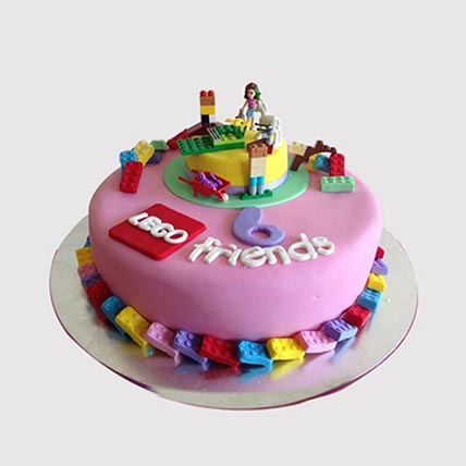 Lego Friends Themed Butterscotch Cake