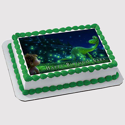 Magical Dinosaur Black Forest Photo Cake