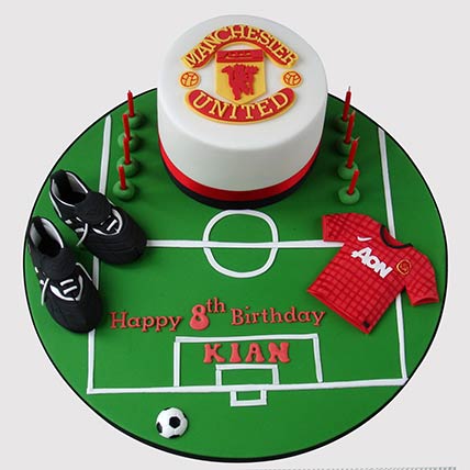 Manchester United Theme Butterscotch Cake