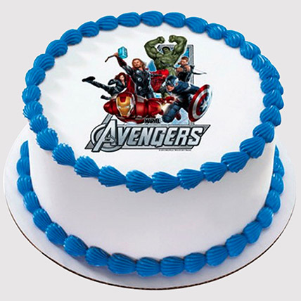 Marvel Avengers Round Truffle Photo Cake