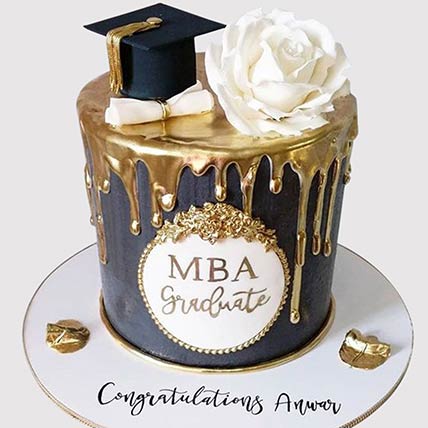 MBA Graduation Butterscotch Cake