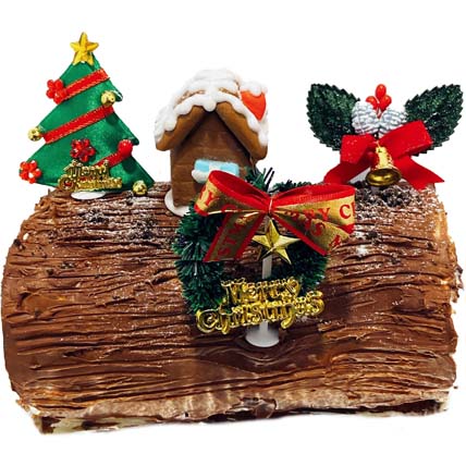 Chocolate Yule log Cake