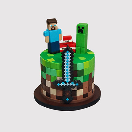 Minecraft Birthday Truffle Cake