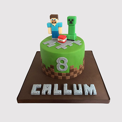 Minecraft Steve Butterscotch Cake