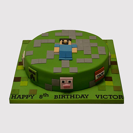 Minecraft Steve Fondant Butterscotch Cake