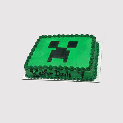 Minecraft Themed Butterscotch Cake