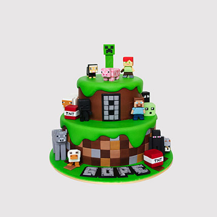 Minecraft World Black Forest Cake