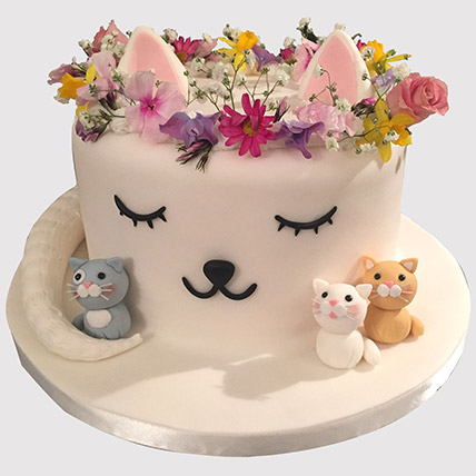 Mom Cat With Little Kittens Black Forest Cake