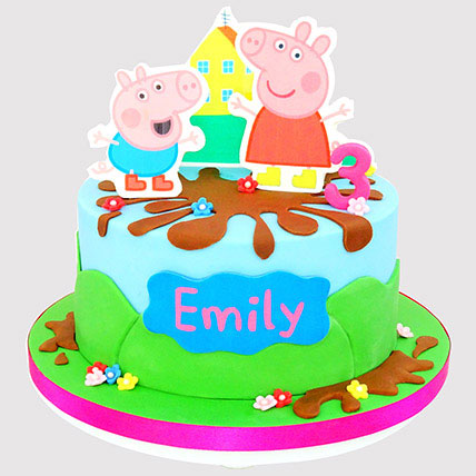 Mumy Pig and George Pig Butterscotch Cake