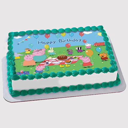 Peppa Pig Birthday Party Vanilla Photo Cake