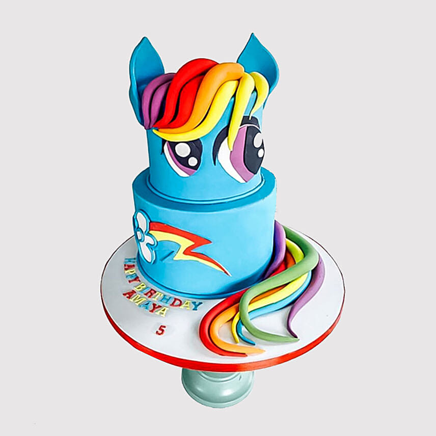 Rainbow Dash Black Forest Cake
