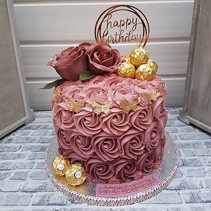 Rosy Birthday Black Forest Cake