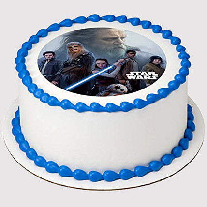 Star Wars Round Vanilla Photo Cake