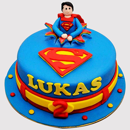 Superman Themed Black Forest Cake