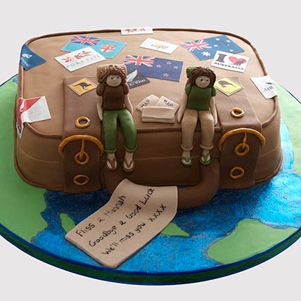 Travel Suitcase Bon Voyage Butterscotch Cake