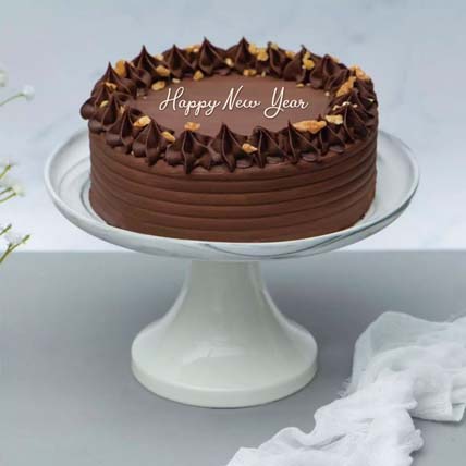 Happy New Year Crunchy Walnut Chocolate Cake