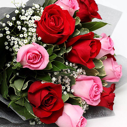 Online Pink and Red Roses Grand Bouquet Gift Delivery in Singapore - FNP