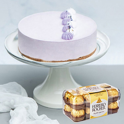 Lavender Earl Cream Cake With Ferrero Rocher