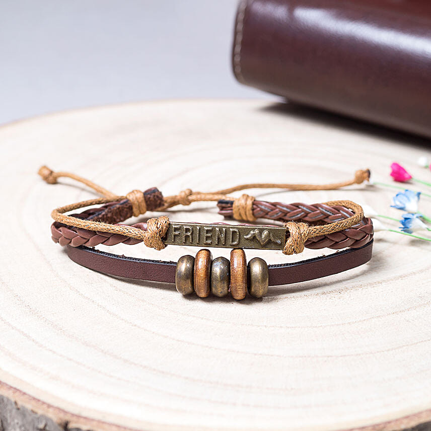Online Unisex Leather Friendship Bracelet Gift Delivery in Singapore FNP