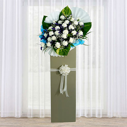 Blessed Soul Condolence Mixed Flowers Grey Stand