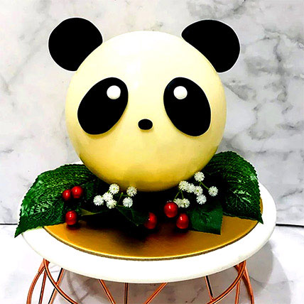 Panda Shaped Lychee Pinata Cake