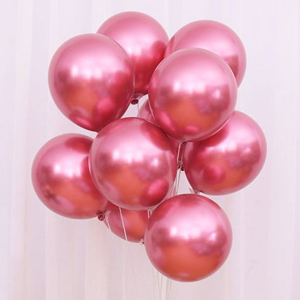Online 10 Pink Chrome Balloons Gift Delivery in Singapore - FNP