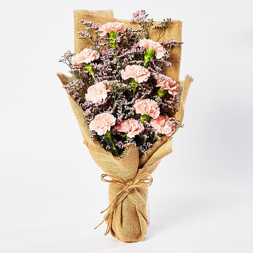 Online Lovely Pink Carnations Bouquet Gift Delivery In Singapore Fnp