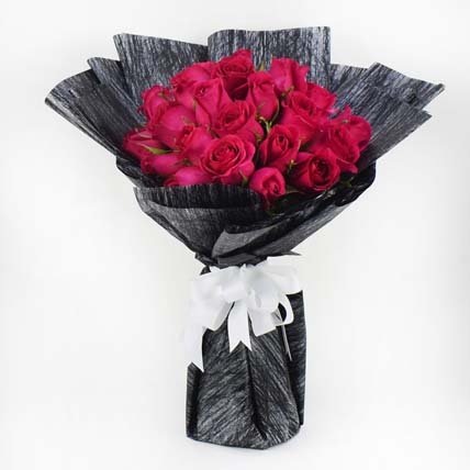 35 Dark Pink Roses Bouquet