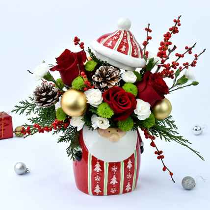 10 Budget-Friendly yet Thoughtful Secret Santa Gifts in Singapore- Santa with Flowers Vase