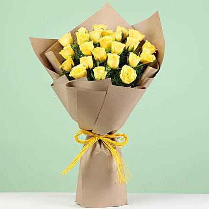 Charming 24 Yellow Roses Bouquet