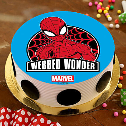 Marvel Spiderman Pineapple Photo Cake