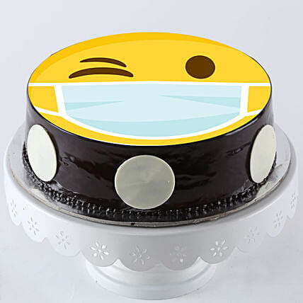 Wink Emoji Mask Chocolate Cake