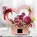 Love Flower Box Arrangement of Roses & Eustomas