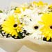 Blooming White And Yellow Gerberas Bouquet