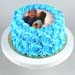 Blue Roses Photo Chocolate Cake