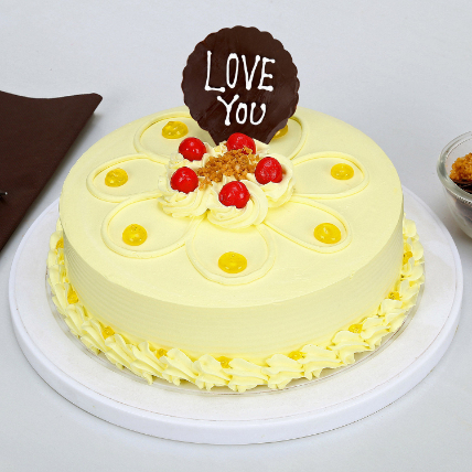 Love You Valentine Butterscotch Cake Half Kg