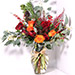 Orange Roses And Red Peonies Vase Arrangement
