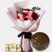 Bouquet of Roses With Choco Cake & Ferrero Rocher