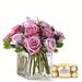 Royal Purple Roses Vase & Ferrero Rocher