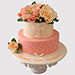 2 Layered Floral Christening Butterscotch Cake