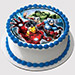 Avengers Round Vanilla Photo Cake